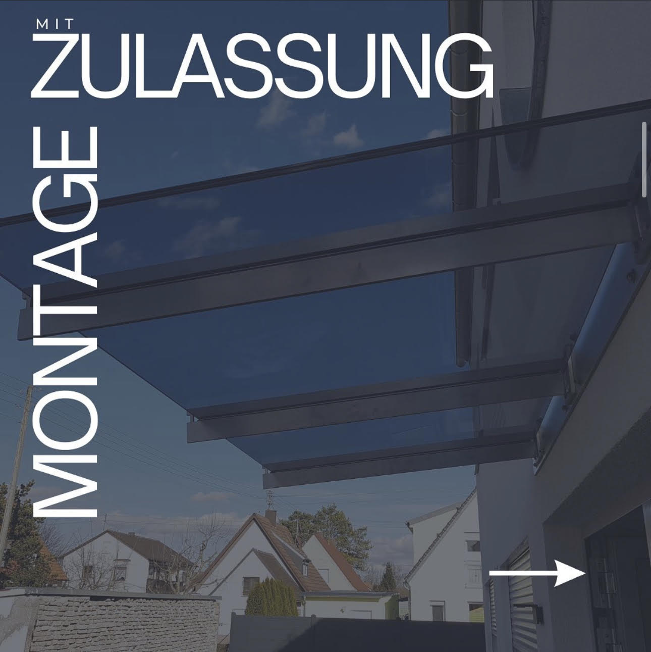 Vordach mit Zulassung